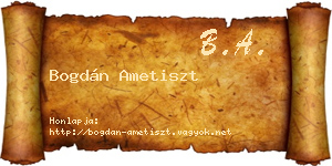 Bogdán Ametiszt névjegykártya